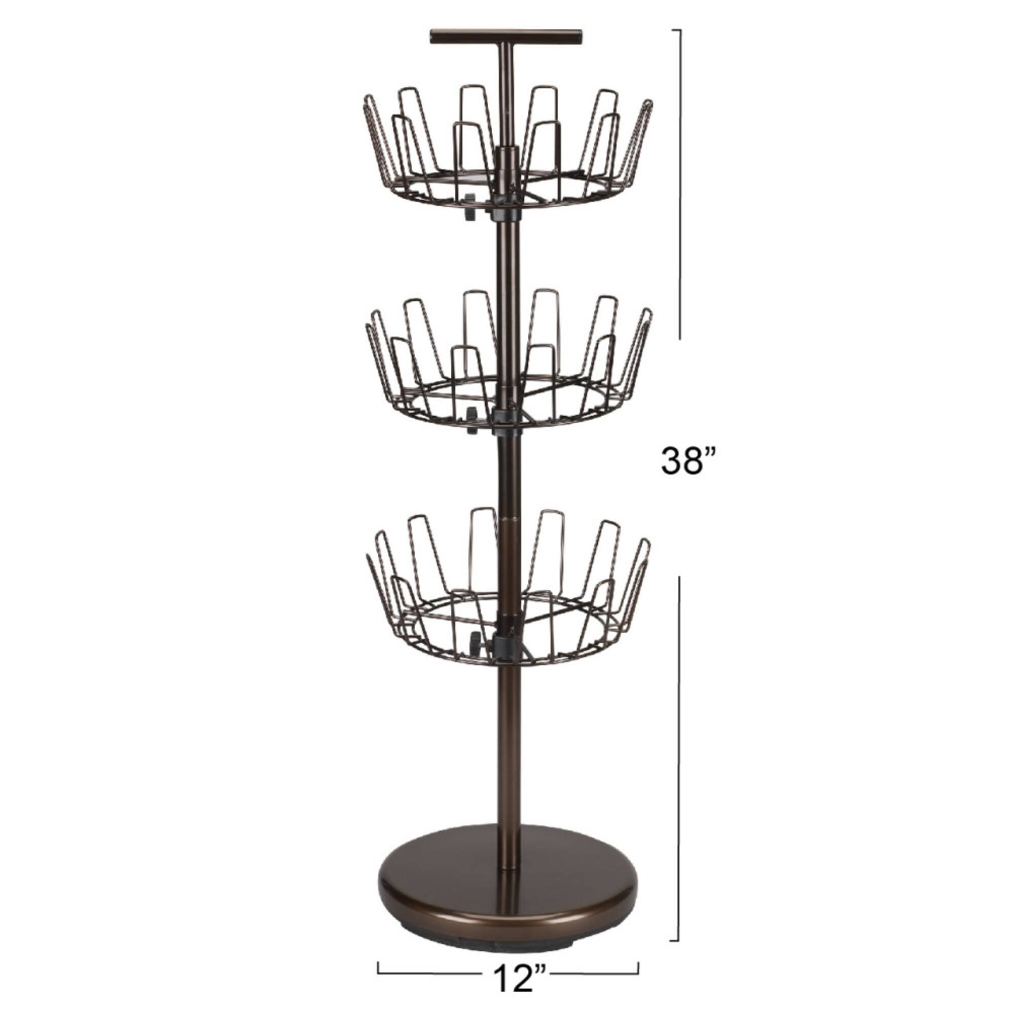 Household Essentials 38" Brown 3-Tier Revolving Shoe Tree